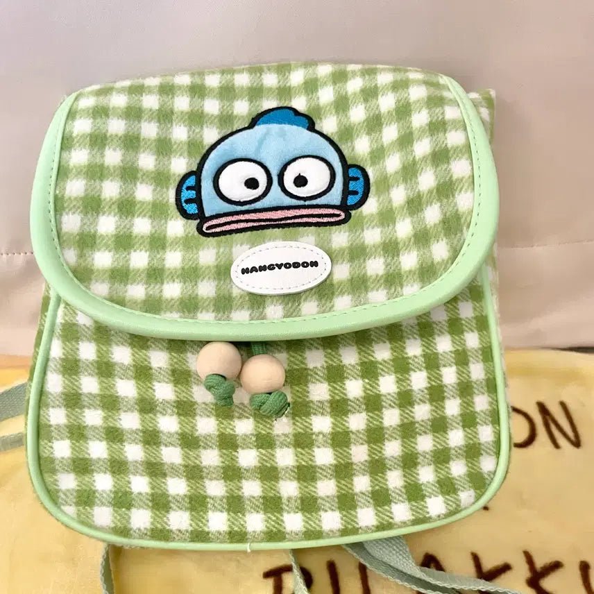 [BUNJANG] Sanrio Hangyodon Plaid Backpack / (새상품) 산리오 한교동 체크 백팩 / 가방