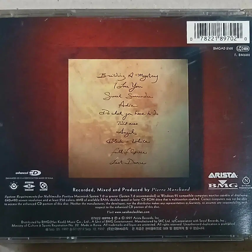 [BUNJANG] Sarah McLachlan Surfacing CD / CD 사라 맥라클란 Surfacing