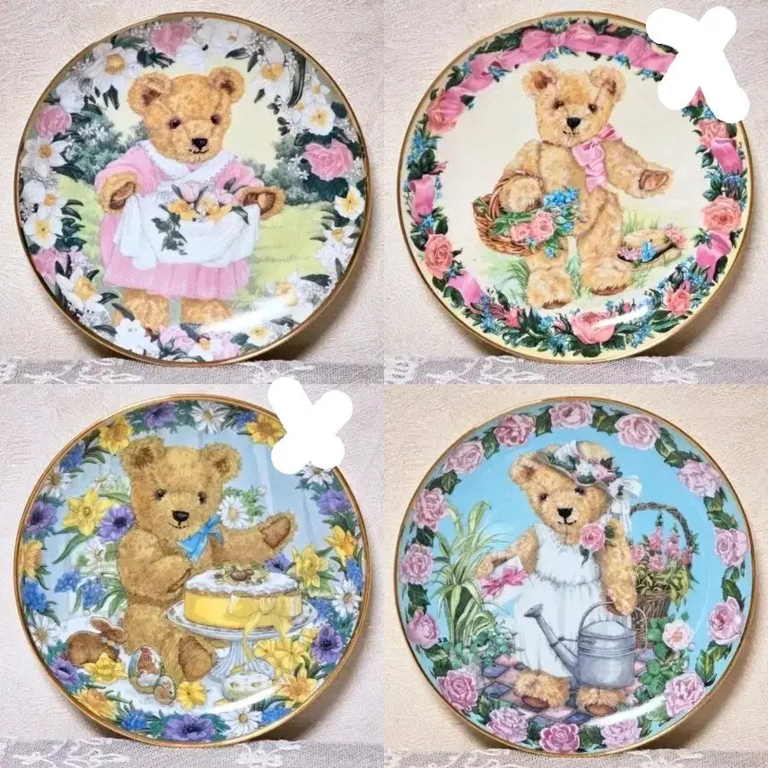 [BUNJANG] Franklin Mint Teddy Bear Plate Collection / Franklin Mint Teddy Bear Plate 프랭클린 민트 테디베어 접시 플레이트 소품 플랭클린 곰돌이 인테리어 장식 수집