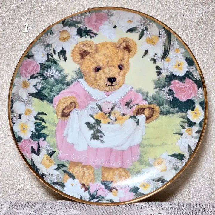 [BUNJANG] Franklin Mint Teddy Bear Plate Collection / Franklin Mint Teddy Bear Plate 프랭클린 민트 테디베어 접시 플레이트 소품 플랭클린 곰돌이 인테리어 장식 수집