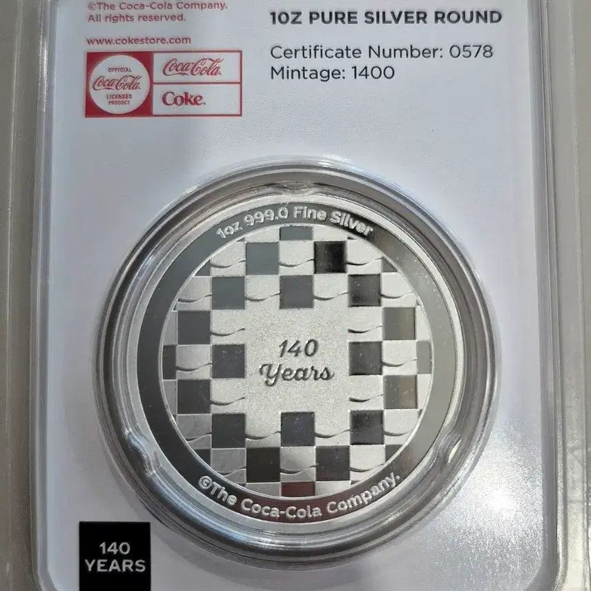 [BUNJANG] Coca-Cola 140th Anniversary Limited Edition Sterling Silver Round / 코카콜라 140주년 한정판 순은 라운드