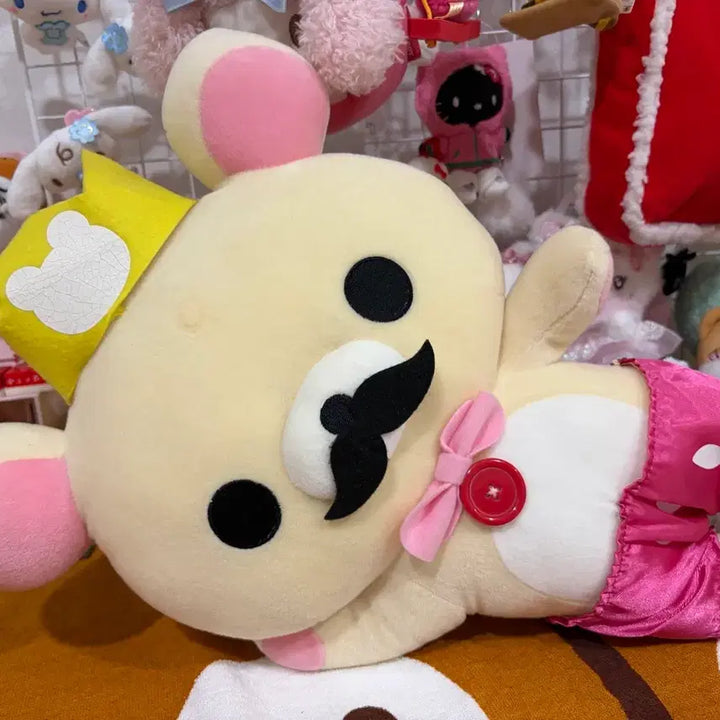 [BUNJANG] Vintage Rilakkuma Large Doll with Crown / 고전 빈티지 왕 코리락쿠마 인형