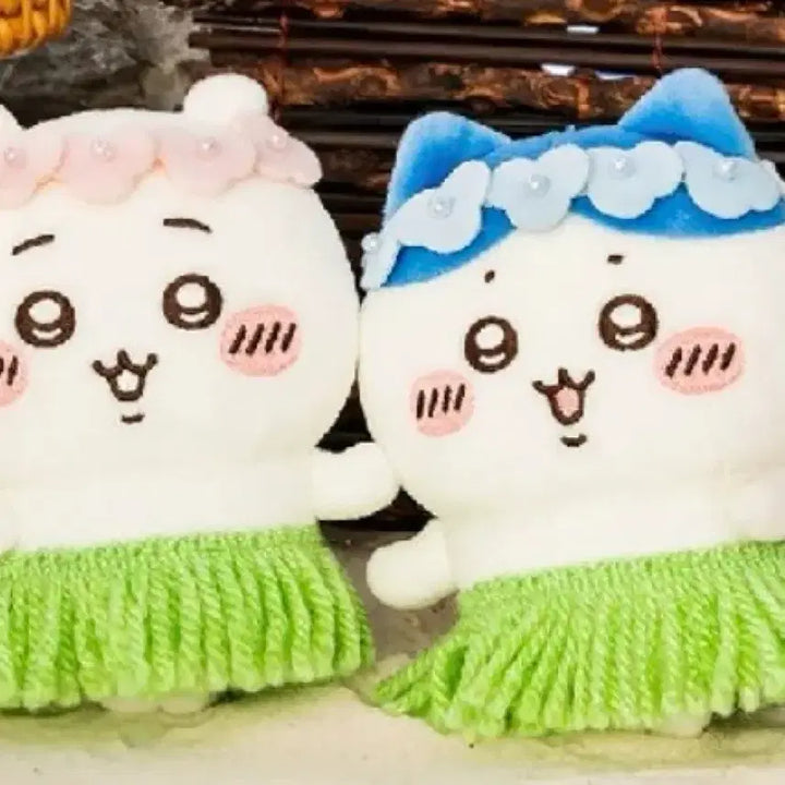 [BUNJANG] Chiikawa Mermaid Island Mascot Plush Keychain Bundle Set (Chiikawa + Hachiwari) / 치이카와 인어섬 마스코트 인형 키링 치이카와+하치와레 일괄