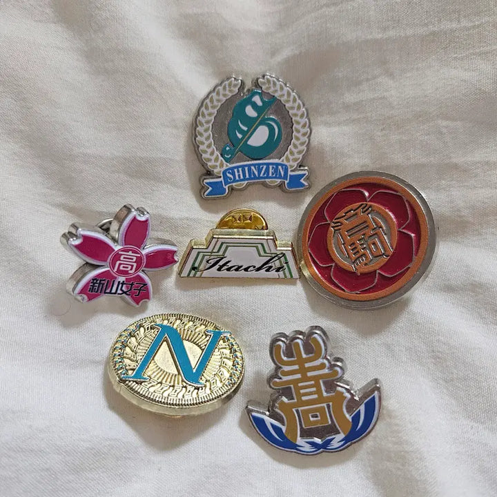 [BUNJANG] Haikyu!! School Logo Metal Badge Set / 일괄 6종 하이큐 학교로고 금속뱃지