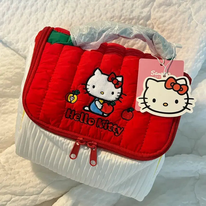[BUNJANG] Sanrio Hello Kitty Large Quilted Puffer Pouch Bag / 택0, 새상품) 산리오 헬로키티 대용량 퀄팅 패딩 파우치 백