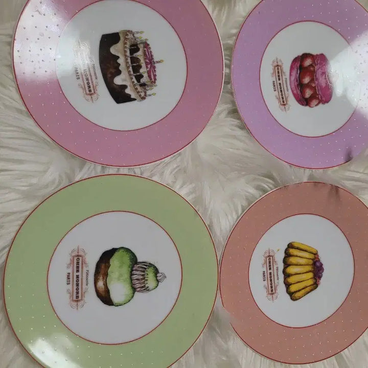[BUNJANG] Dessert Plate Set (4 Types) / 디저트 접시 4종 세트 수입 마카롱 한전판