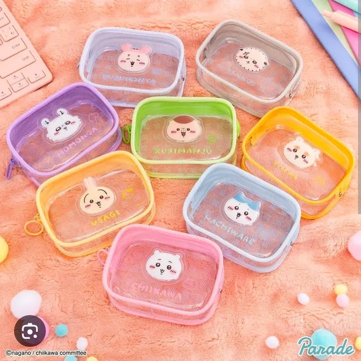 [BUNJANG] Chiikawa Hachiwari Clear Mini Pouch / 치이카와 클리어 미니 파우치 하치와레