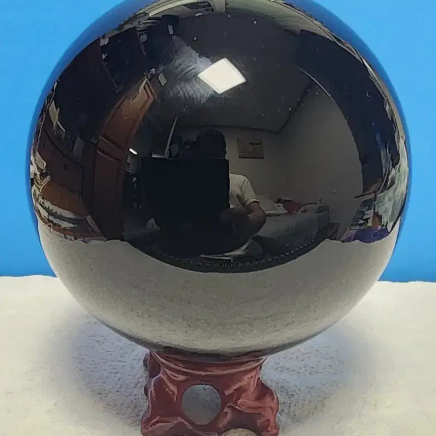 [BUNJANG] Natural Obsidian Sphere (10cm) with Stand / 천연 흑요석 대형구체(10cm) + 받침대