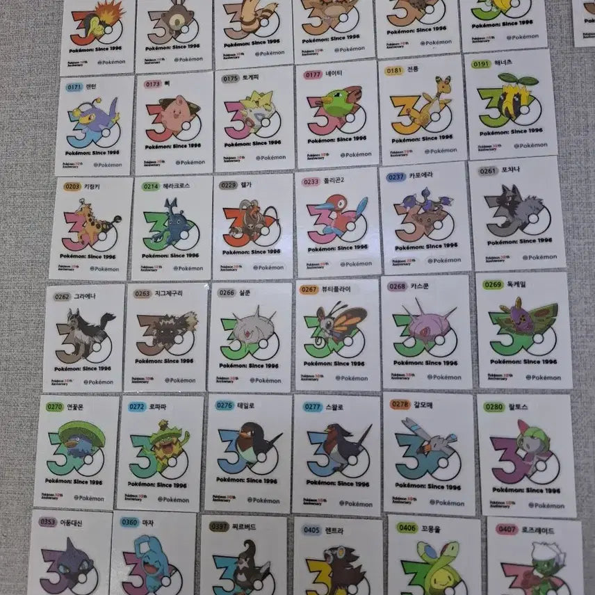 [BUNJANG] Pokemon 30th Anniversary Logo Seal Collection / 포켓몬 30주년 1013종 로고씰 판매합니다