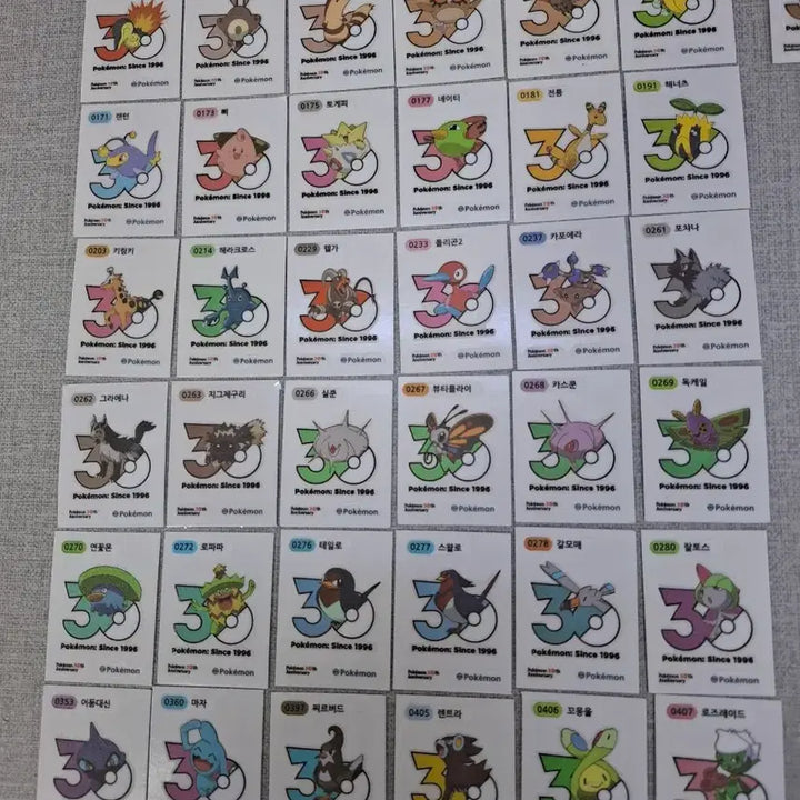 [BUNJANG] Pokemon 30th Anniversary Logo Seal Collection / 포켓몬 30주년 1013종 로고씰 판매합니다