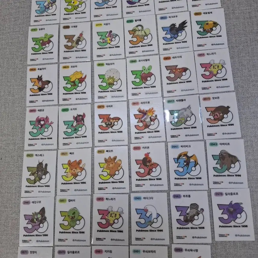 [BUNJANG] Pokemon 30th Anniversary Logo Seal Collection / 포켓몬 30주년 1013종 로고씰 판매합니다