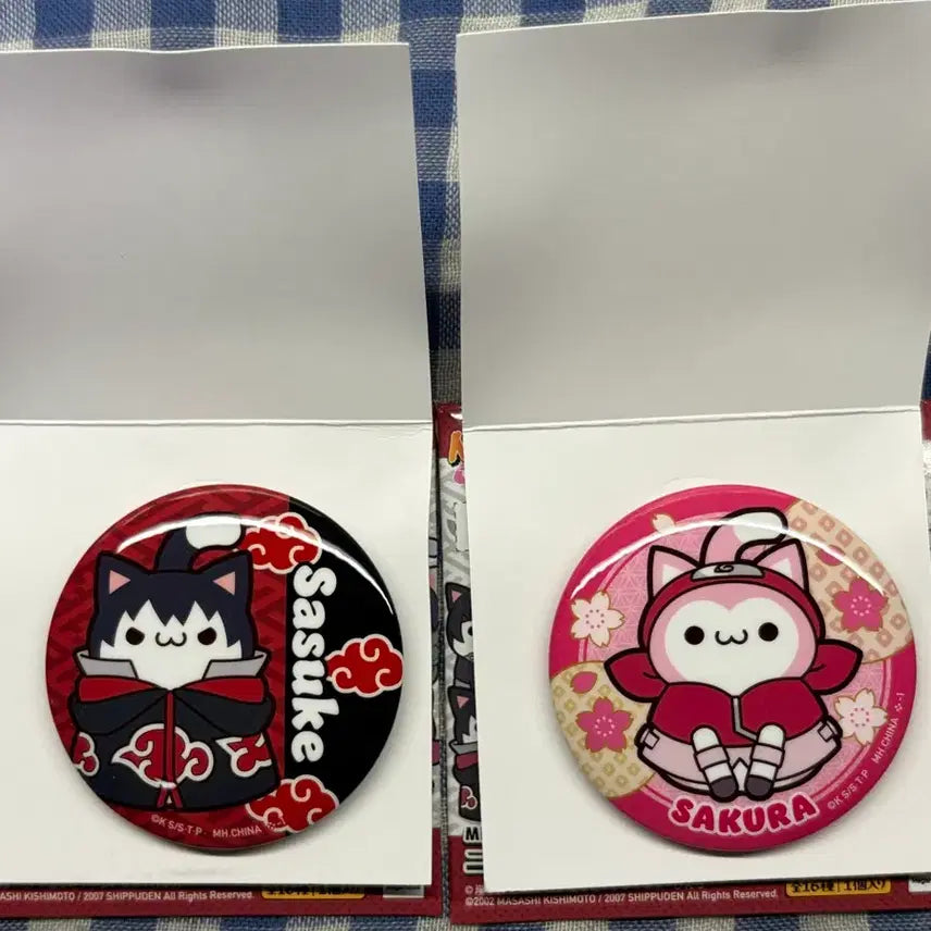 [BUNJANG] Naruto Megacat Can Badge Sasuke &amp; Sakura Bundle Set / 나루토 메가캣 캔뱃지 사스케 &amp; 사쿠라 일괄