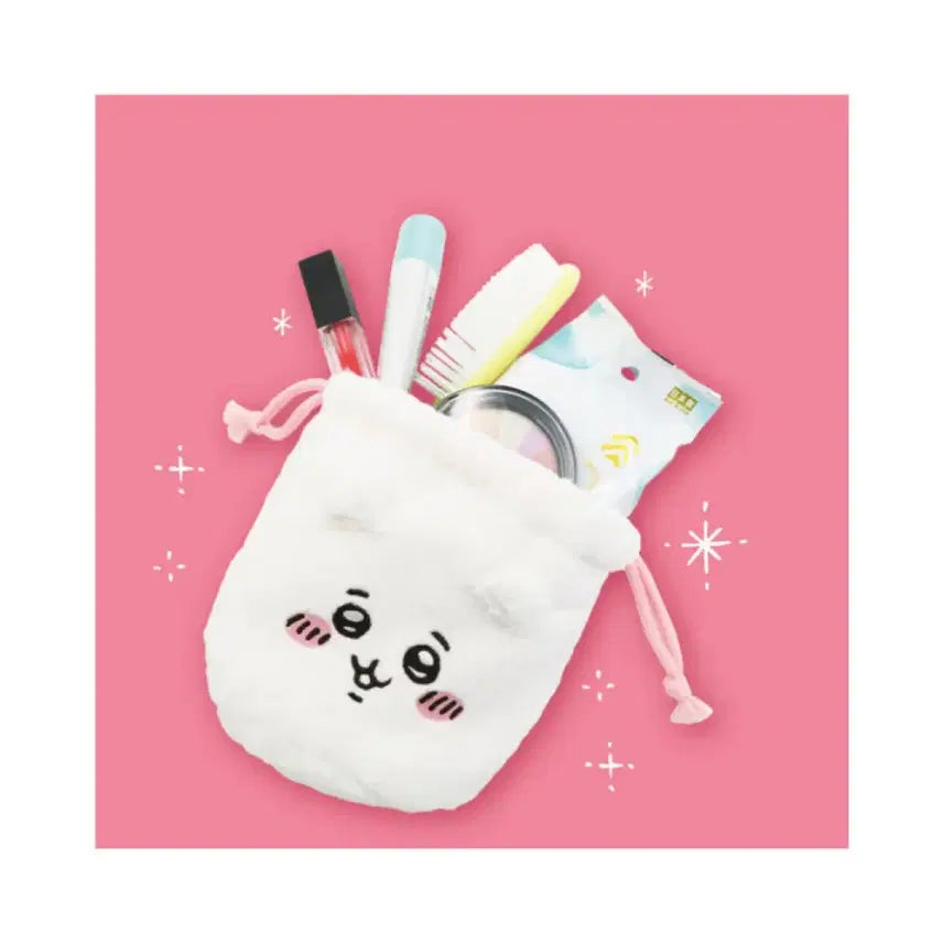 [BUNJANG] Chiikawa Drawstring Pouch / 먼작귀 치이카와 복조리 페이스 조리개 파우치