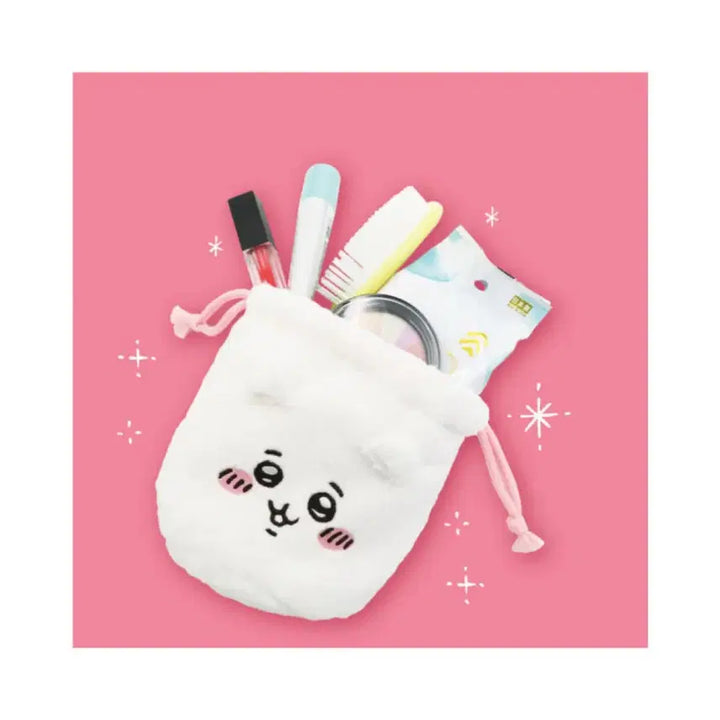 [BUNJANG] Chiikawa Drawstring Pouch / 먼작귀 치이카와 복조리 페이스 조리개 파우치