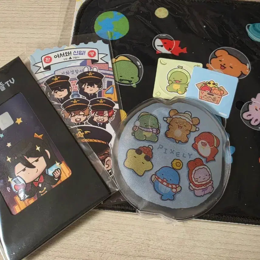 [BUNJANG] Chamtle Pixelry Special Ticket Mousepad Card Sticker Bundle Set / 잠뜰 픽셀리 티켓 특전 마우스패드 카드 스티커 굿즈 일괄