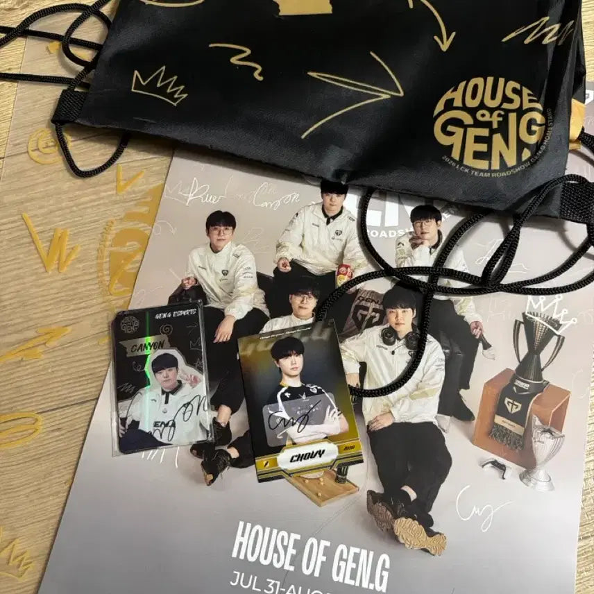 [BUNJANG] Gen.G Chovy Signed Photocard Gym Sack Bundle Set / 하우스 오브 젠지 Gen.G 포카 짐색 그리고 쵸비 싸인 포카 포토카드
