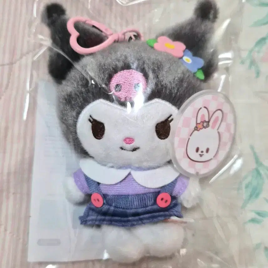 [BUNJANG] Sanrio Kuromi 10cm Mini Picket Version Doll / [미개봉] 산리오 쿠로미 10cm 인형 미니 피켓 버전 (스키주 리빗 피켓)