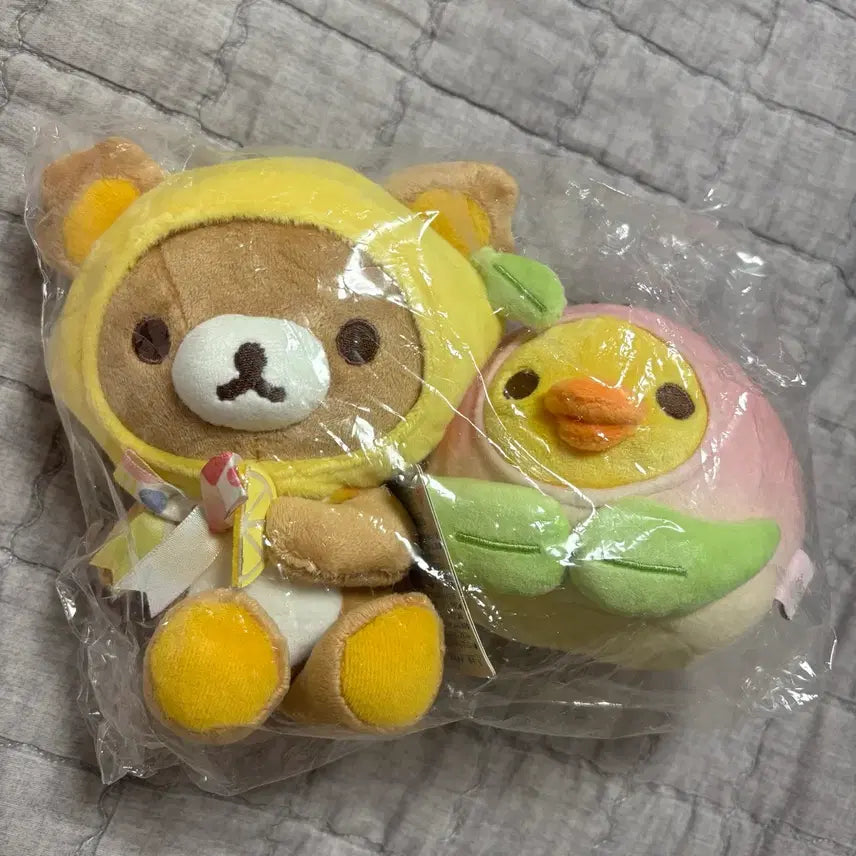 [BUNJANG] Lemon Rilakkuma &amp; Peach Kiiroitori Bundle Set / 레몬 리락쿠마&amp;복숭아 키이로이토리