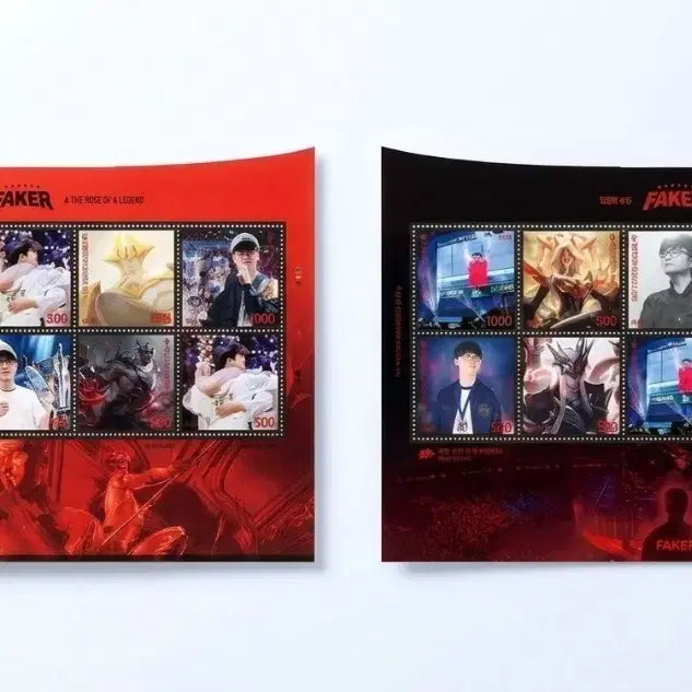 [BUNJANG] Faker Commemorative Stamp Full Sheet Set + Information Pamphlet / 페이커 기념 우표 전지 세트 + 안내장