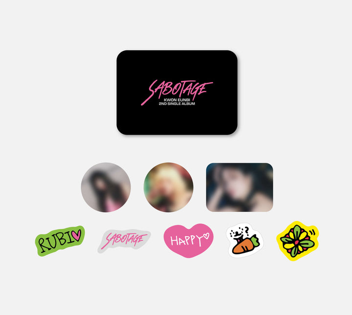 Kwon EunBi - "Sabotage" Official MD (Postcard Set, TinCase &amp; Sticker Set, Acrylic Keyring) - HALLYUSUPERSTORE