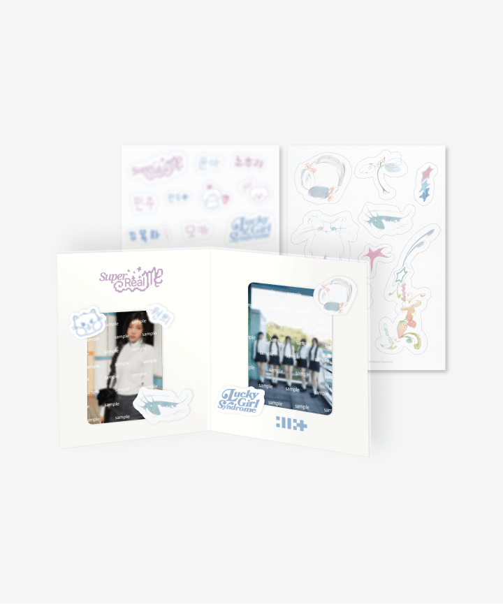 ILLIT - "Super Real Me" Official MD (Photo Stand Set, Photo Deco Set, Keyring, Hair Scrunchie, S/S T-Shirt) - HALLYUSUPERSTORE