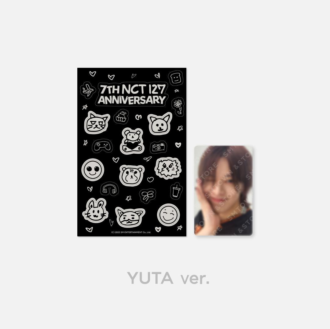 NCT 127 - "7th Anniversary Glow-In-The-Dark" Official Sticker &amp; Photocard Set - HALLYUSUPERSTORE