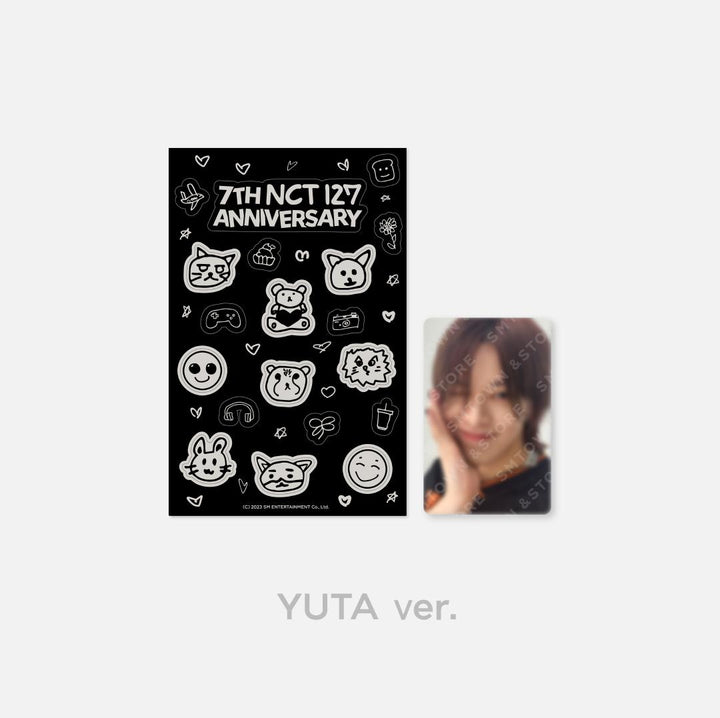 NCT 127 - "7th Anniversary Glow-In-The-Dark" Official Sticker &amp; Photocard Set - HALLYUSUPERSTORE
