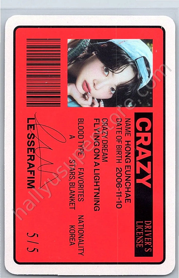 LE SSERAFIM - Hong Eunchae - CRAZY album photocard heathers rock version standard version