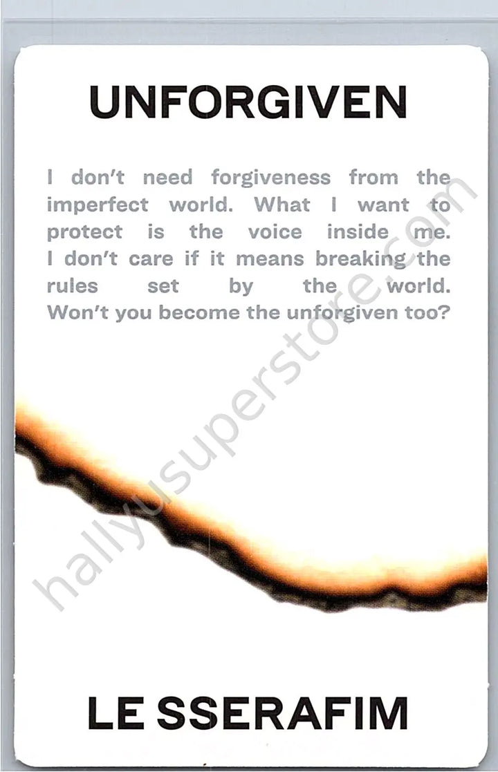LE SSERAFIM - Huh Yunjin - UNFORGIVEN album photocard dewy sage version