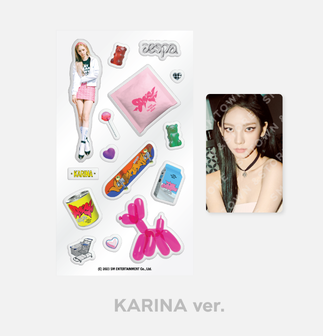 Aespa - Official MD "My World" (PhotoCard Stand Set, Epoxy Sticker Set) [Choose Member] - HALLYUSUPERSTORE