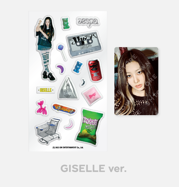Aespa - Official MD "My World" (PhotoCard Stand Set, Epoxy Sticker Set) [Choose Member] - HALLYUSUPERSTORE