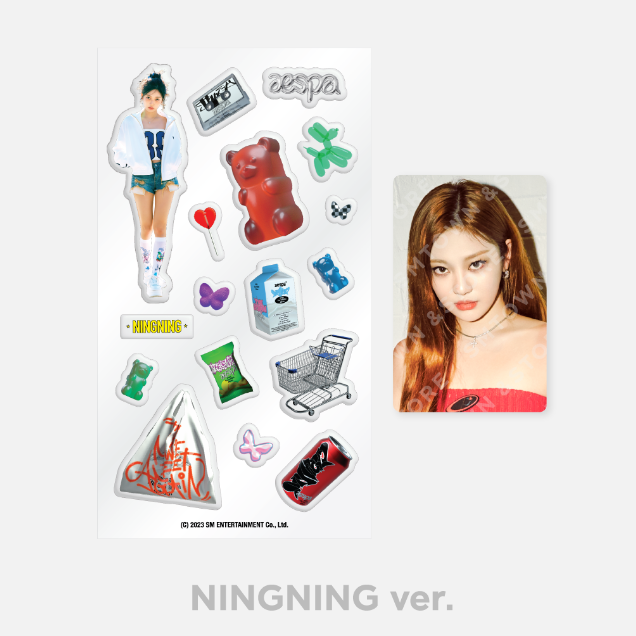 Aespa - Official MD "My World" (PhotoCard Stand Set, Epoxy Sticker Set) [Choose Member] - HALLYUSUPERSTORE