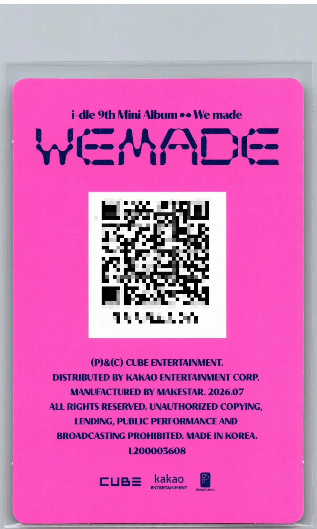 I-DLE "We made" - Official Photocard (POCAALBUM Ver.) [26.07.07]