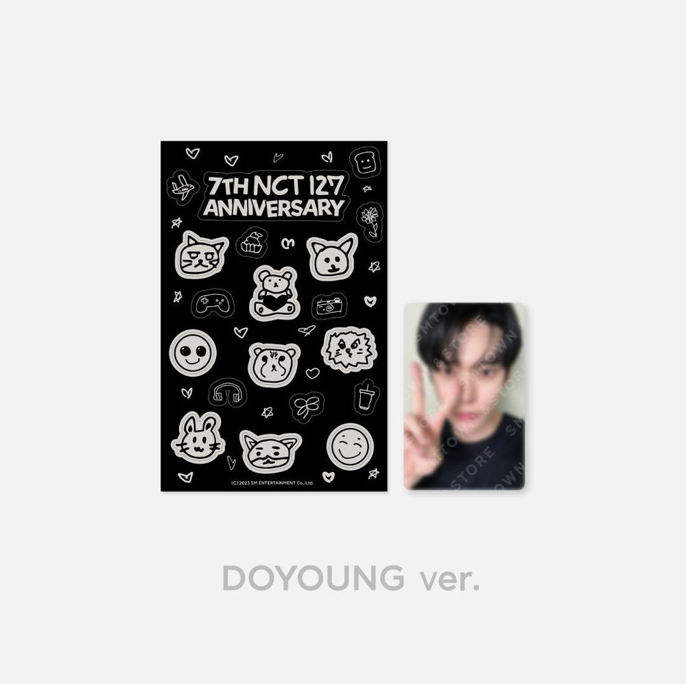 NCT 127 - "7th Anniversary Glow-In-The-Dark" Official Sticker & Photocard Set - HALLYUSUPERSTORE
