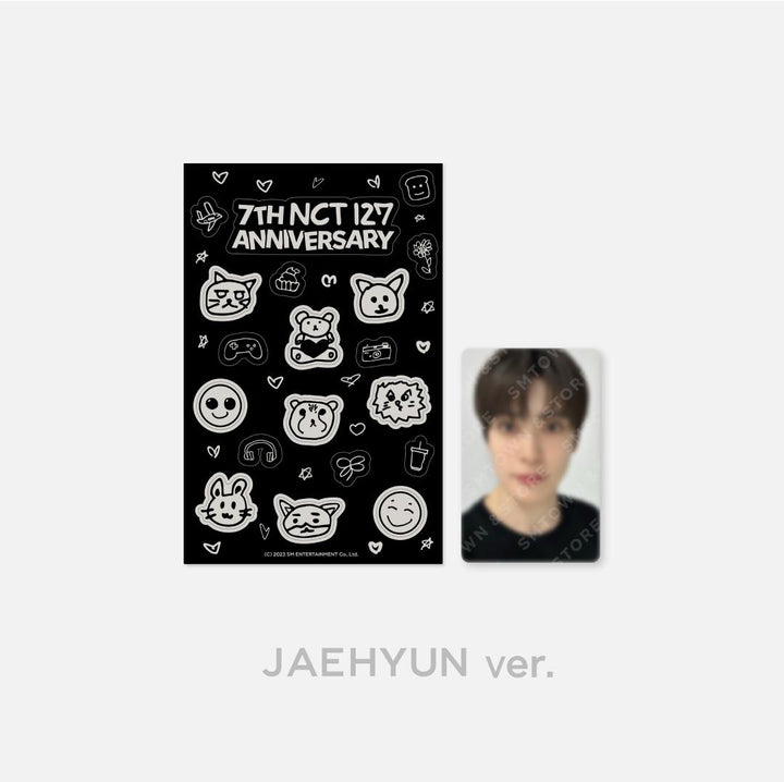 NCT 127 - "7th Anniversary Glow-In-The-Dark" Official Sticker &amp; Photocard Set - HALLYUSUPERSTORE