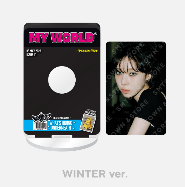 Aespa - Official MD "My World" (PhotoCard Stand Set, Epoxy Sticker Set) [Choose Member] - HALLYUSUPERSTORE