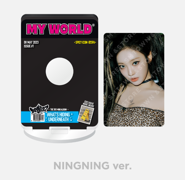 Aespa - Official MD "My World" (PhotoCard Stand Set, Epoxy Sticker Set) [Choose Member] - HALLYUSUPERSTORE