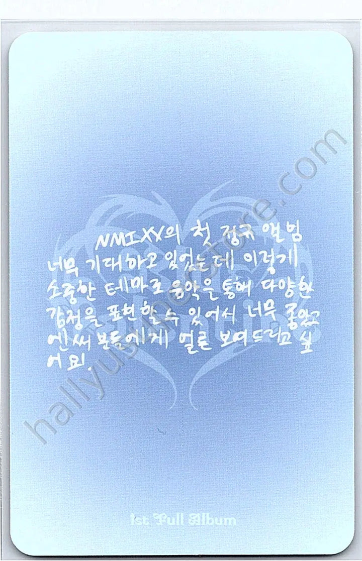 NMIXX - Lily - Blue Valentine album photocard blue version