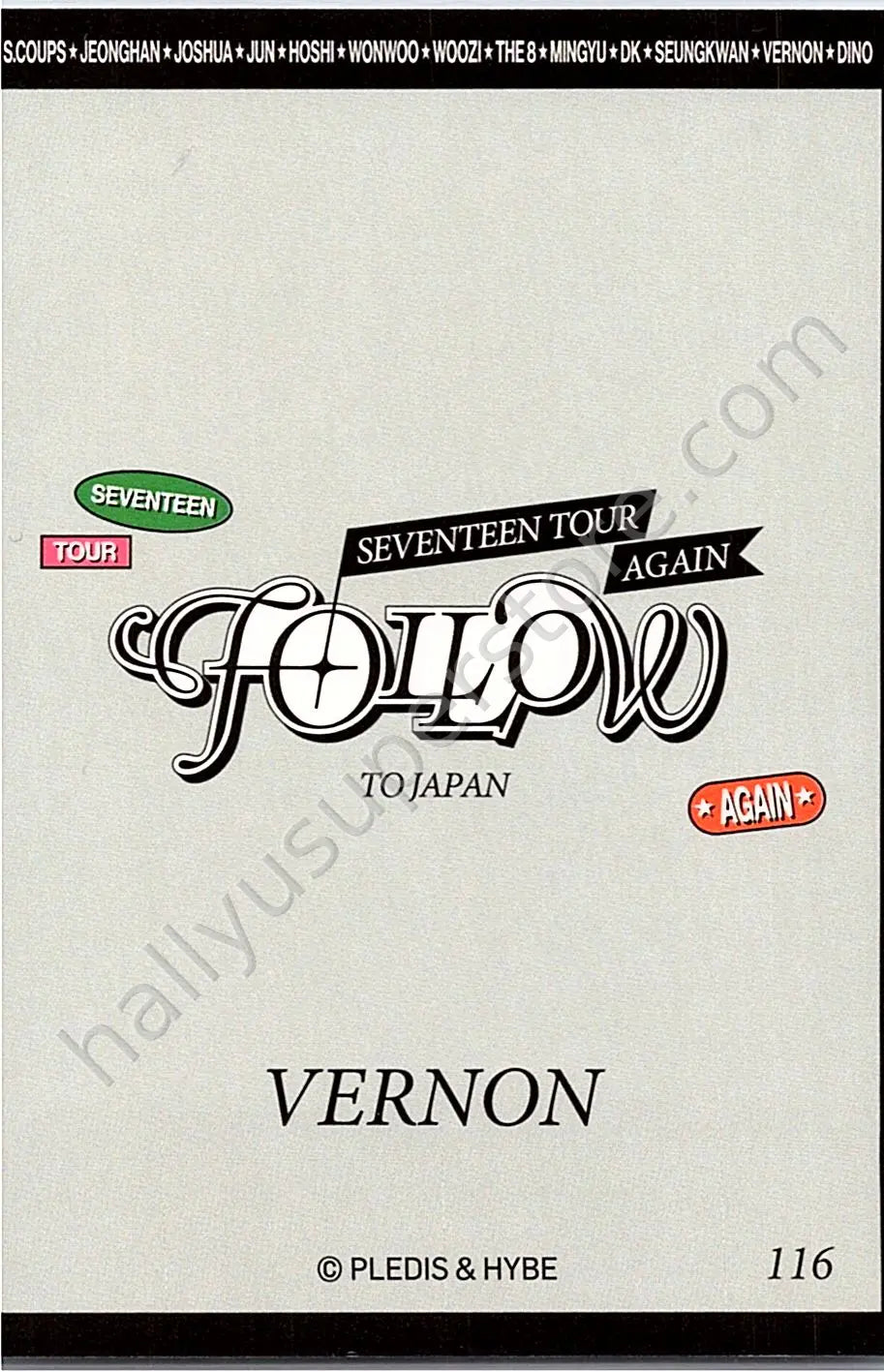SEVENTEEN - Vernon - [FOLLOW AGAIN] TOUR jacket japan merch photocard