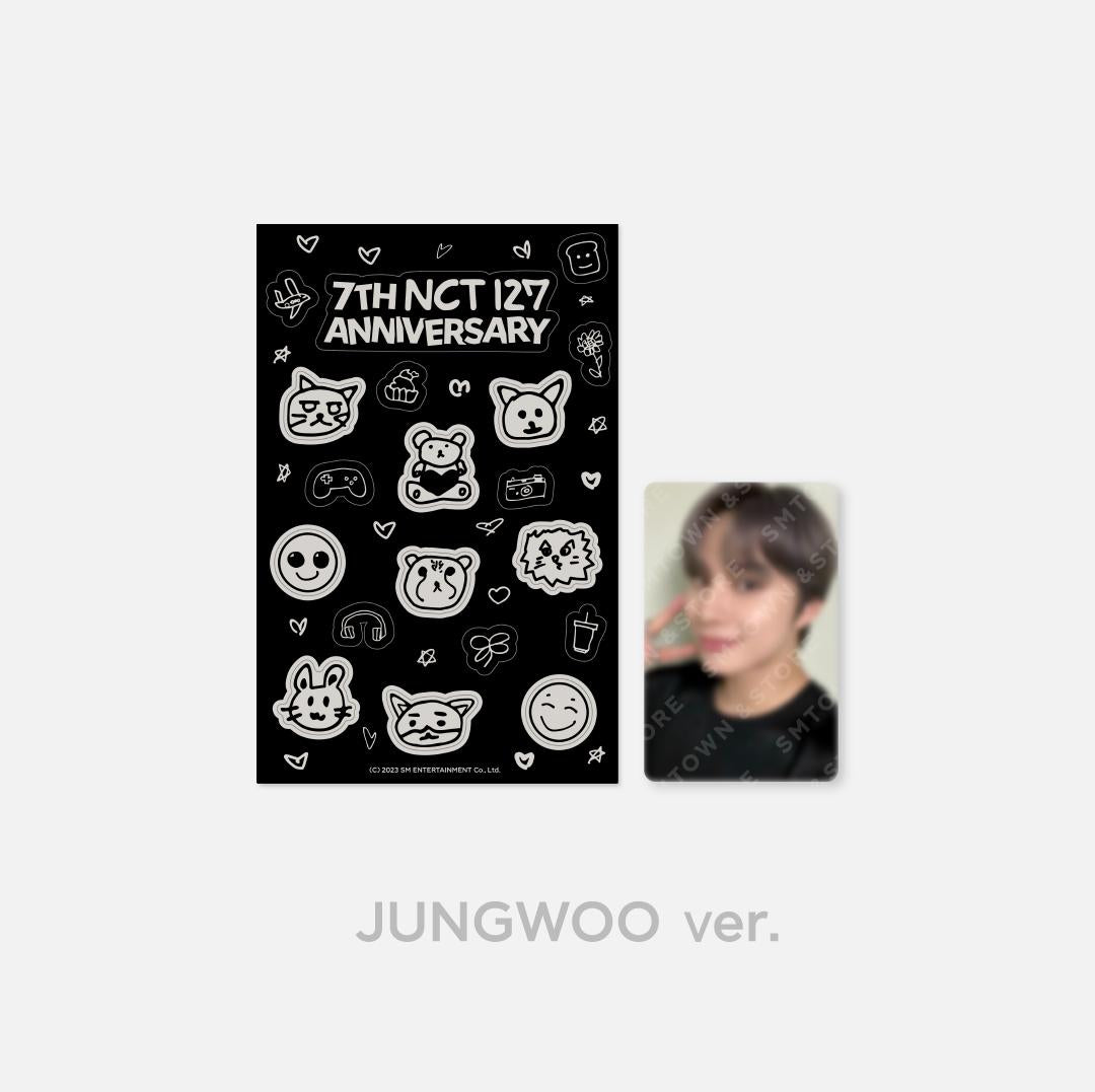 NCT 127 - "7th Anniversary Glow-In-The-Dark" Official Sticker &amp; Photocard Set - HALLYUSUPERSTORE