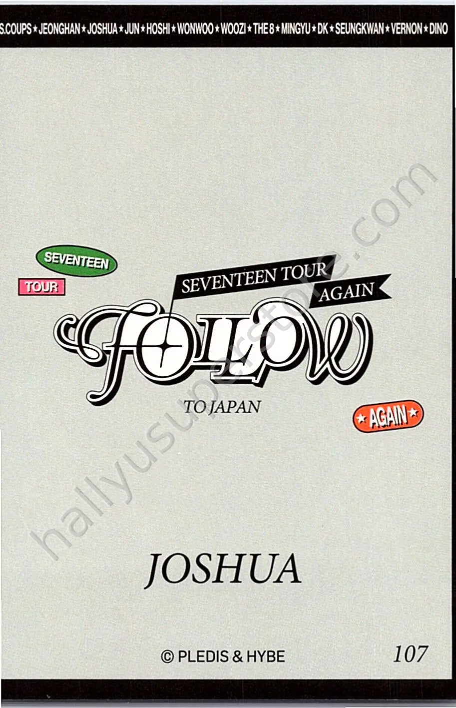 SEVENTEEN - Joshua - [FOLLOW AGAIN] TOUR jacket japan merch photocard