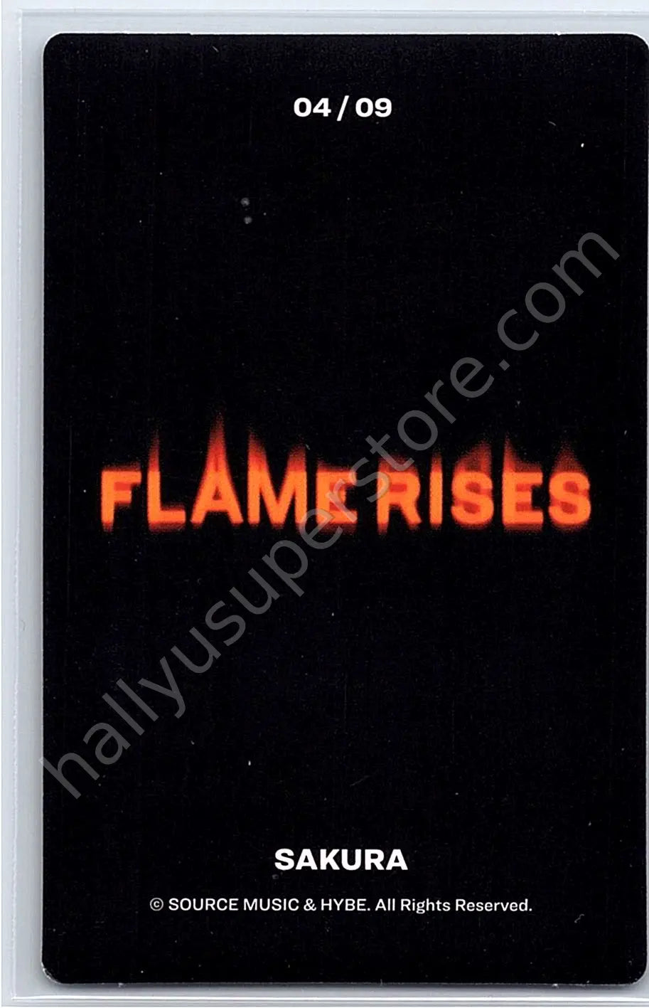 LE SSERAFIM - Sakura - Flame Rises Tour (2023) merch photocard trading card
