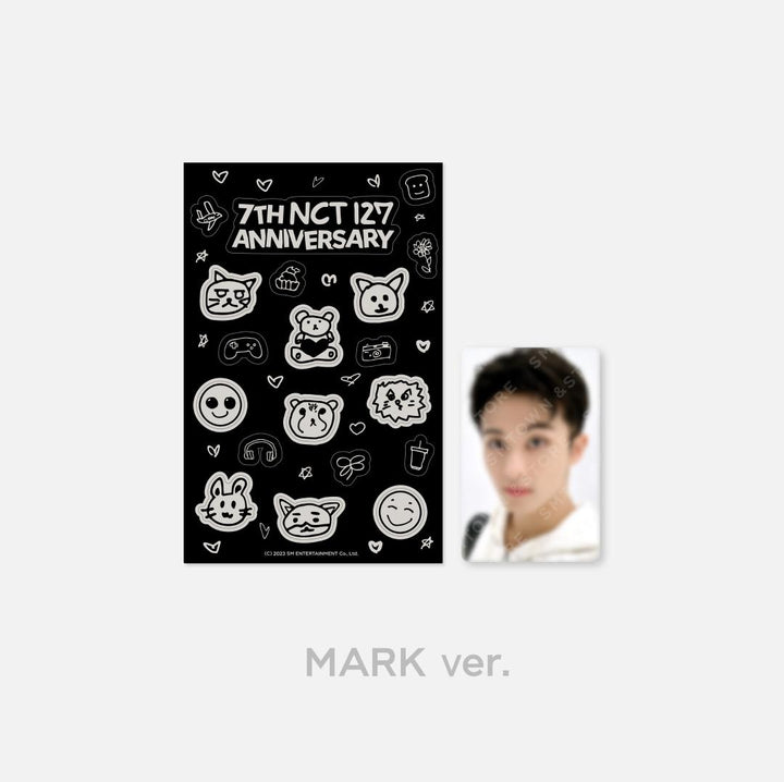NCT 127 - "7th Anniversary Glow-In-The-Dark" Official Sticker &amp; Photocard Set - HALLYUSUPERSTORE