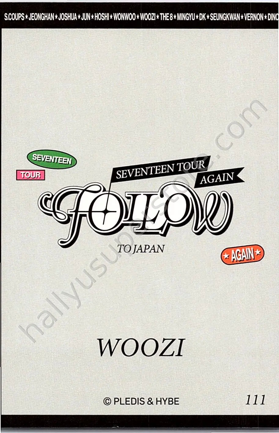 SEVENTEEN - Woozi - [FOLLOW AGAIN] TOUR japan merch photocard uv jacket