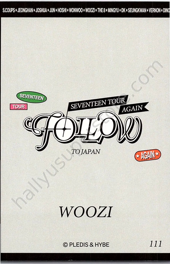 SEVENTEEN - Woozi - [FOLLOW AGAIN] TOUR japan merch photocard uv jacket