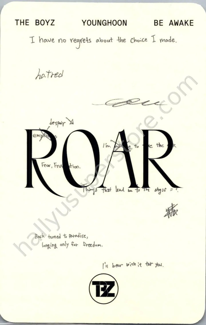 THE BOYZ - Younghoon - Be Awake album photocard platform version reason version