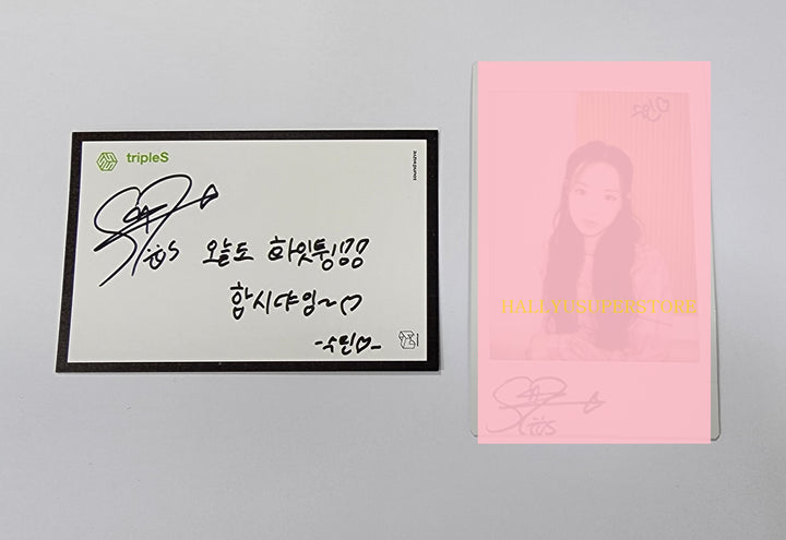 Kim Soomin (Of TripleS) "ASSEMBLE" - Hand Autographed(Signed) Polaroid &amp; Message Photocard - HALLYUSUPERSTORE