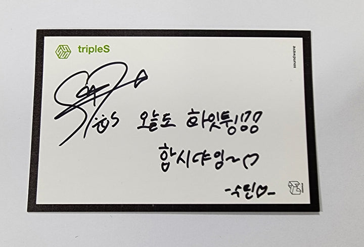 Kim Soomin (Of TripleS) "ASSEMBLE" - Hand Autographed(Signed) Polaroid &amp; Message Photocard - HALLYUSUPERSTORE