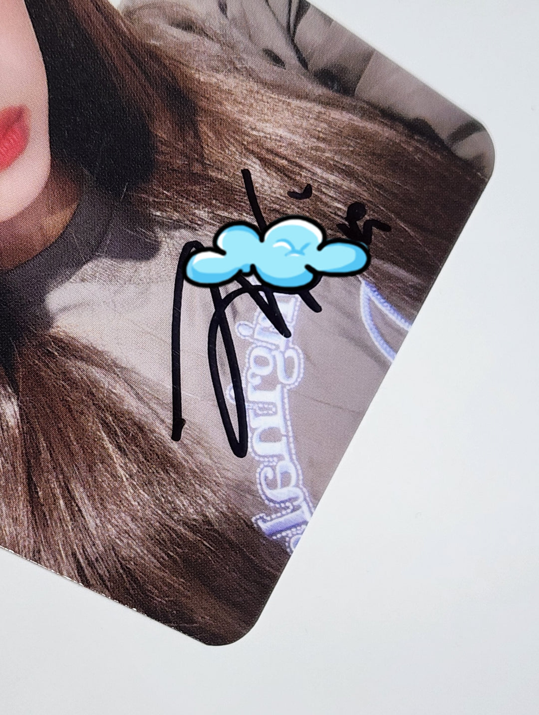 JIWOO (Of NMIXX) "expergo" - Hand Autographed(Signed) Polaroid &amp; Photocard - HALLYUSUPERSTORE