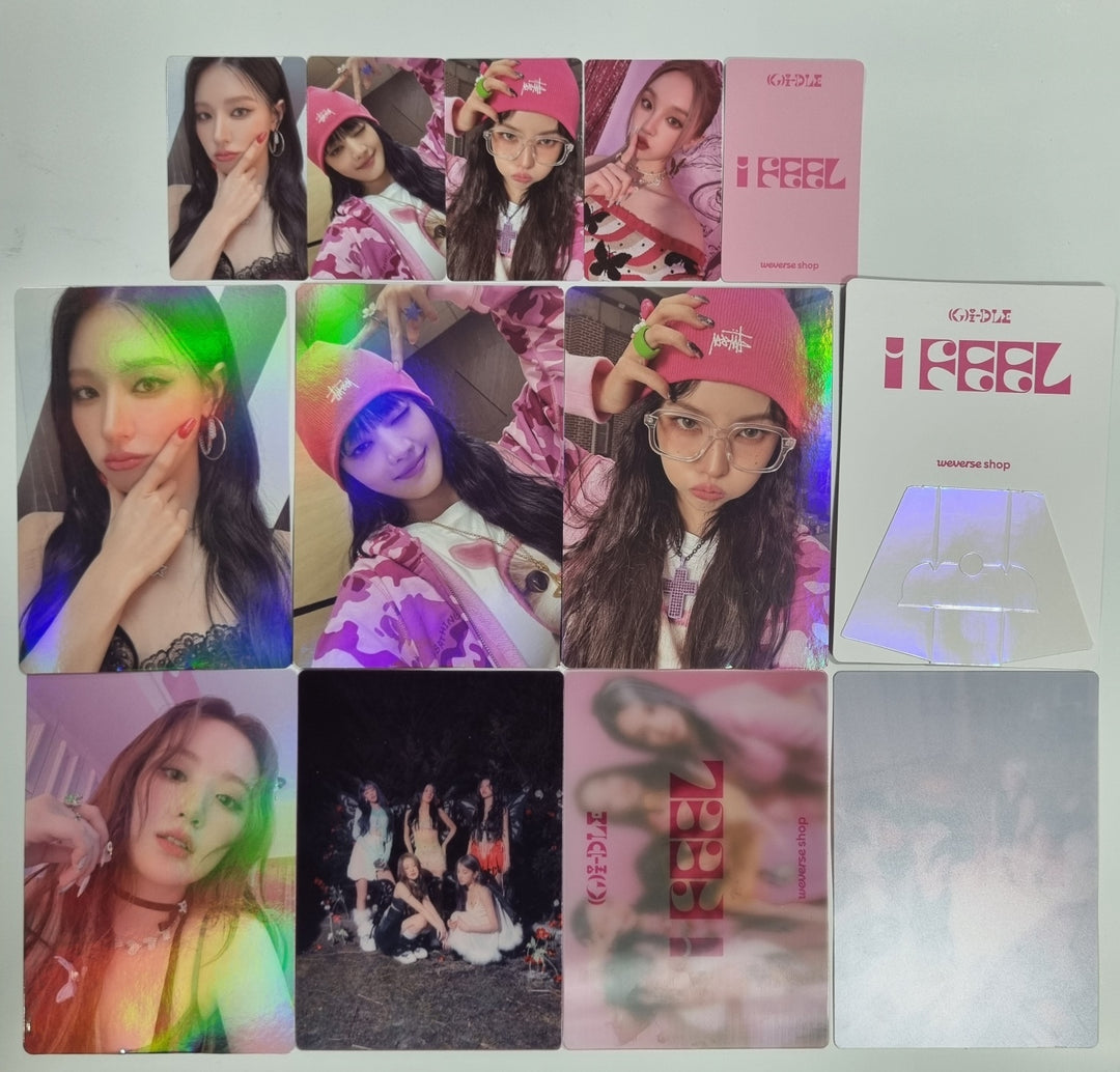 (g) I-DLE "I Feel" - Weverse Shop Pre-Order Benefit Photocard, Stand Photo, Lenticular Photo [Restocked 5/18] - HALLYUSUPERSTORE
